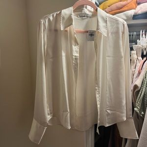 Abercrombie white satin blouse